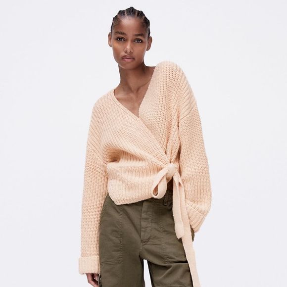 ZARA TIED WRAP CARDIGAN - Picture 6 of 9